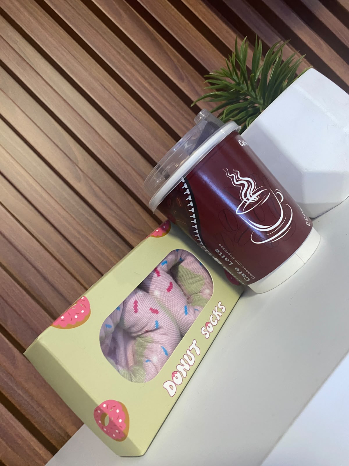 Par de medias de donuts y par de medias de café talla Adultos