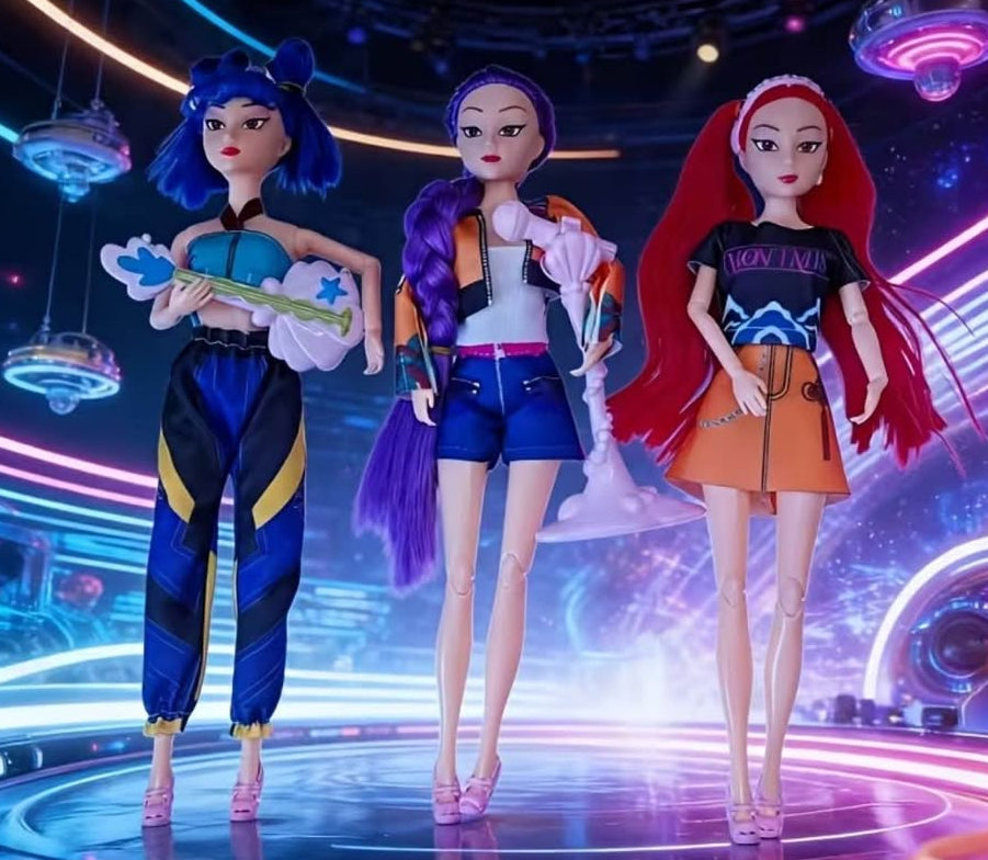 Hermosas Muñecas kpop Demons hunters incluye 3 muñecas(Tamaño de una Barbie)