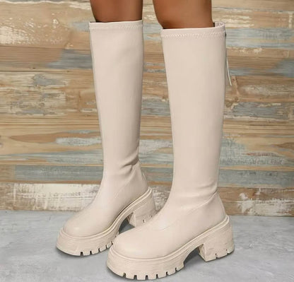 Botas beige talla 38 con plataforma