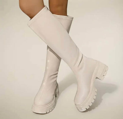 Botas beige talla 38 con plataforma