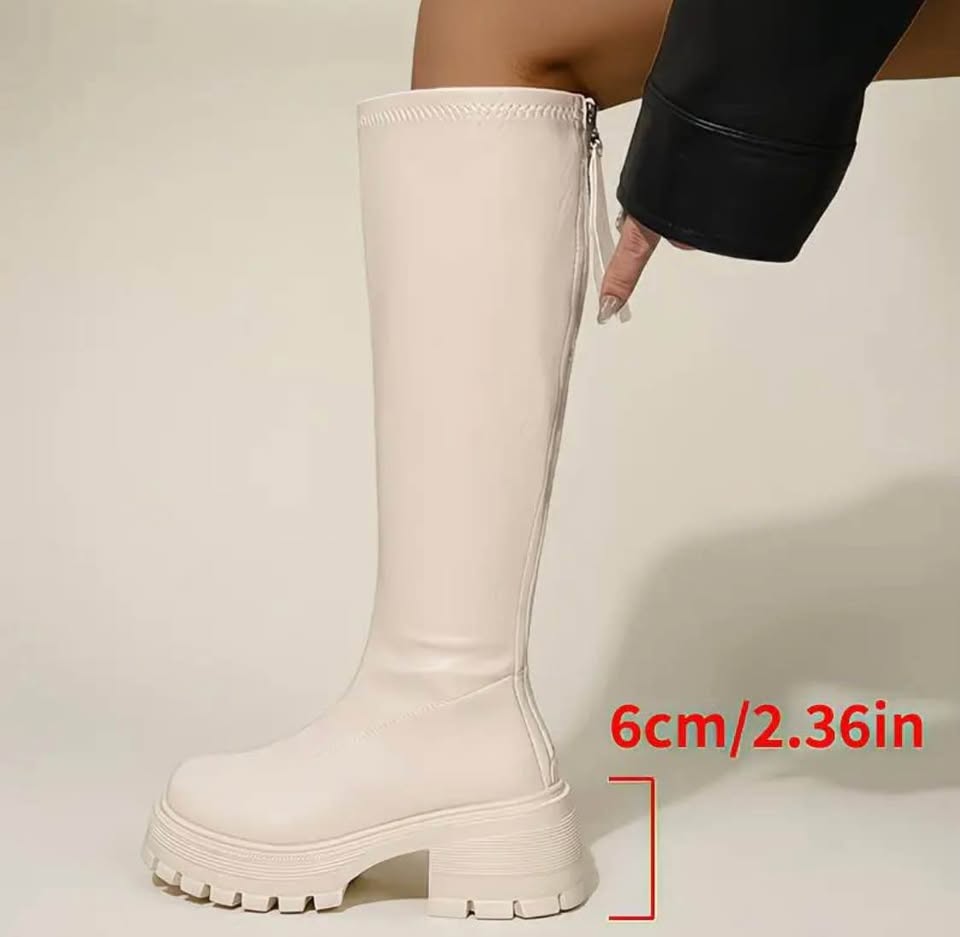 Botas beige talla 38 con plataforma