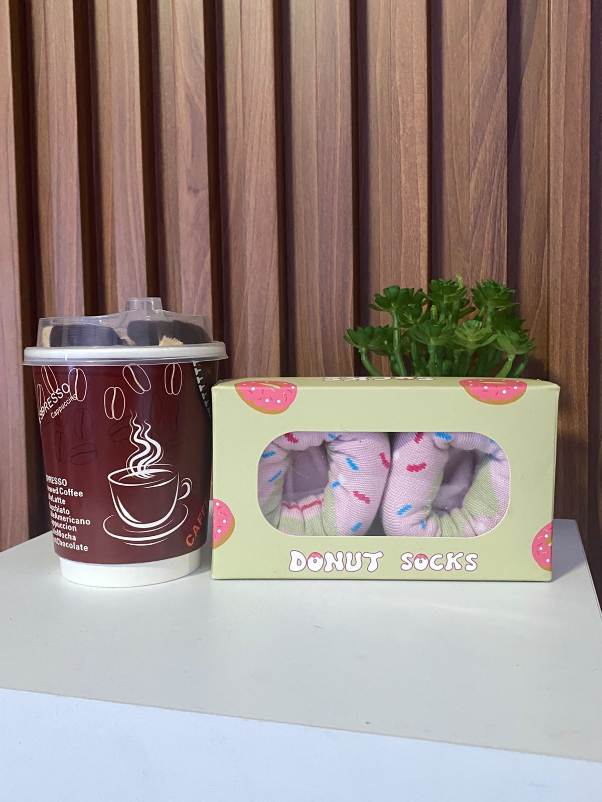 Par de medias de donuts y par de medias de café talla Adultos
