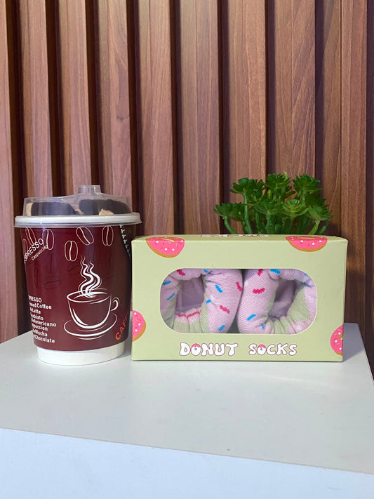 Par de medias de donuts y par de medias de café talla Adultos