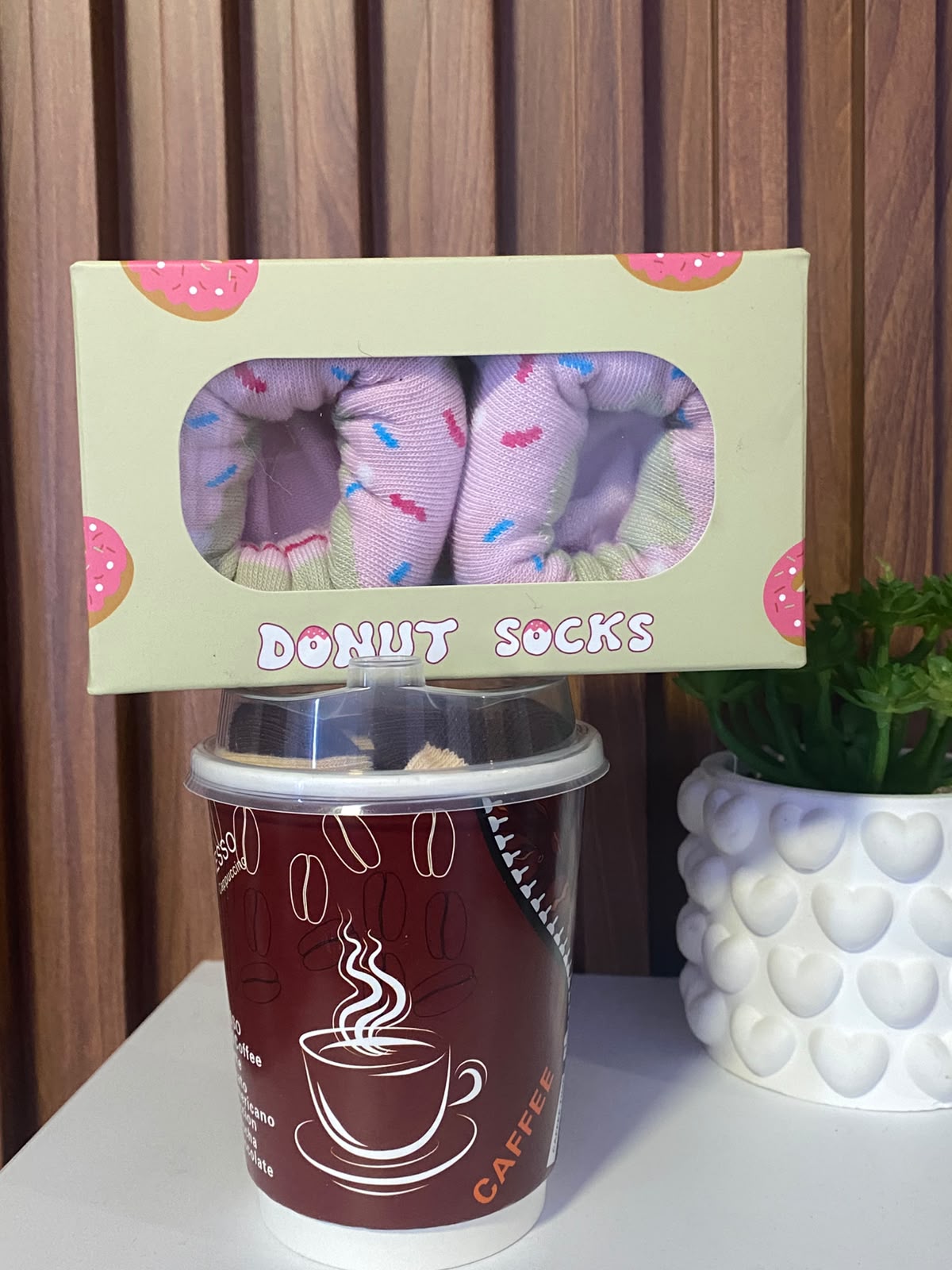 Par de medias de donuts y par de medias de café talla Adultos
