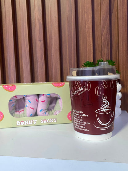 Par de medias de donuts y par de medias de café talla Adultos