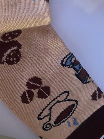 Par de medias de donuts y par de medias de café talla Adultos
