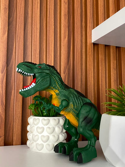 Dinosaurio de juguete interactivo con movimiento,luces y sonido