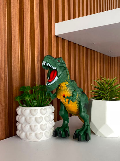 Dinosaurio de juguete interactivo con movimiento,luces y sonido