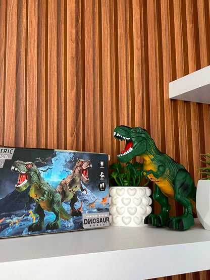 Dinosaurio de juguete interactivo con movimiento,luces y sonido