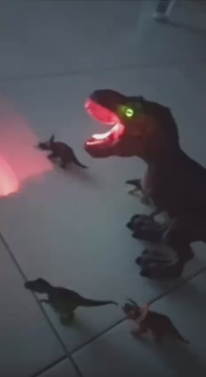 Dinosaurio de juguete interactivo con movimiento,luces y sonido