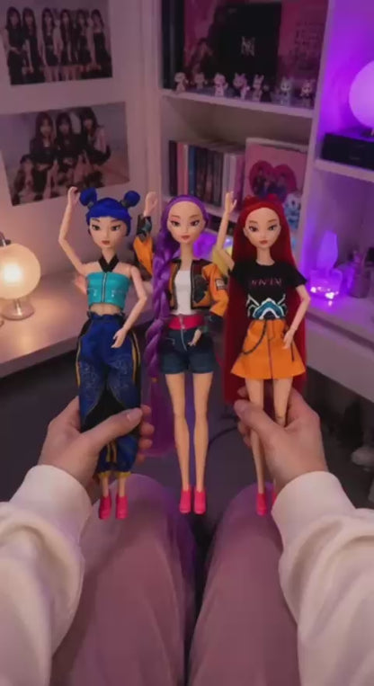 Hermosas Muñecas kpop Demons hunters incluye 3 muñecas(Tamaño de una Barbie)